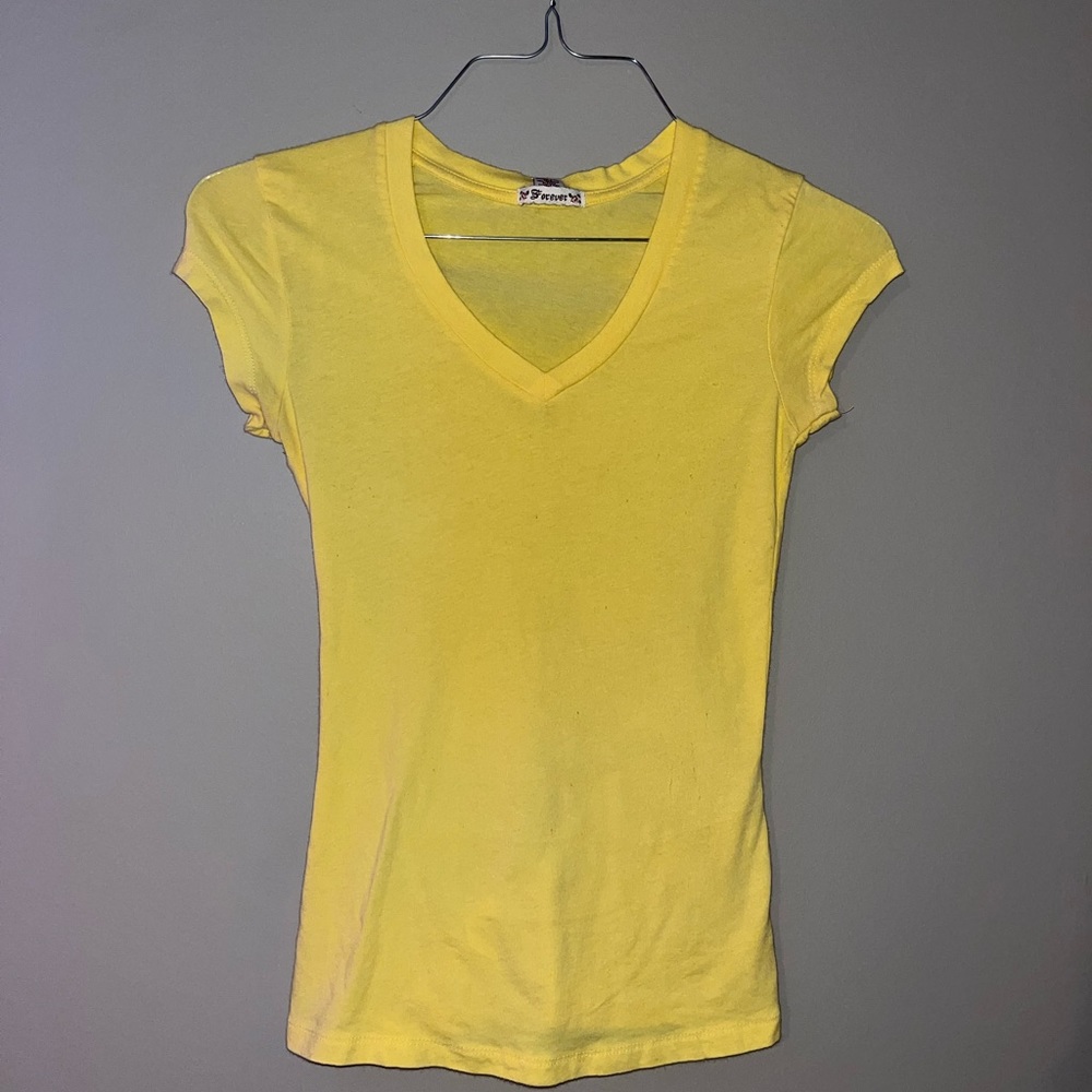 Y2K Forever 21 Yellow Shirt Size Small